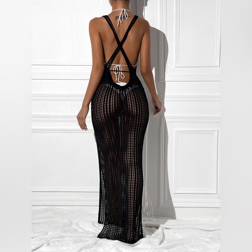 SHEIN Hollow Out Split Thigh Cover Up - Sz S